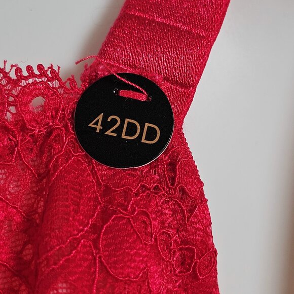 NWT Ann Summers Red Lace Unpadded Bra Full Cup Size 42DD UK, 42D US - Picture 6 of 7